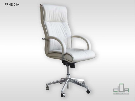 Fotoliu prezidential Hermes, ergonomic, pivotant, alb #AboutOfficeFurniture