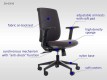 Scaun de birou rotativ, ergonomic, pivotant ZN-605-B Antracit #AboutOfficeFurniture