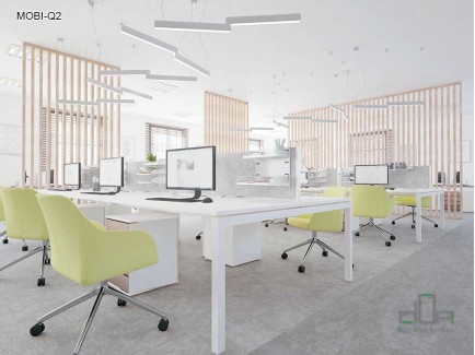 Birou operational MOBI-Q2 picioare metalice 1200x600mm #AboutOfficeFurniture