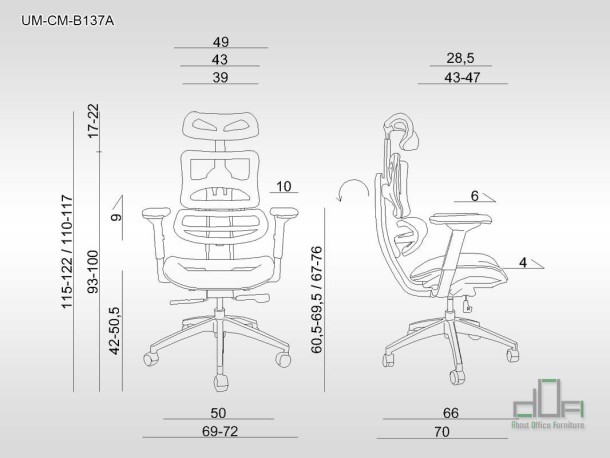 Scaun ergonomic ERGOTECH UM-CM-B137A #AboutOfficeFurniture