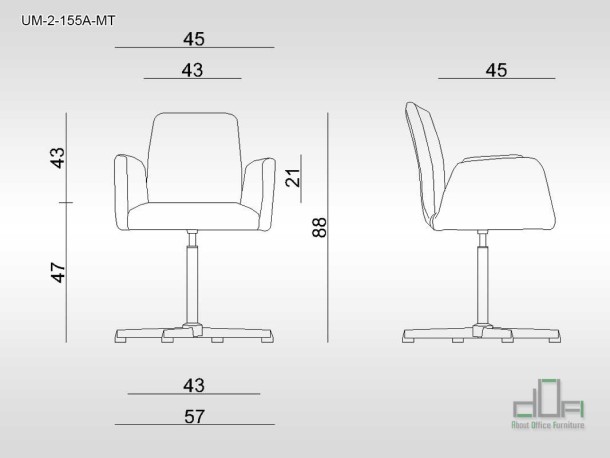 Scaun de sedinta BRAVA UM-2-155A-MT negru #AboutOfficeFurniture