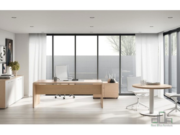 Birou managerial ASSET, cu structura metalica sau compact #AboutOfficeFurniture